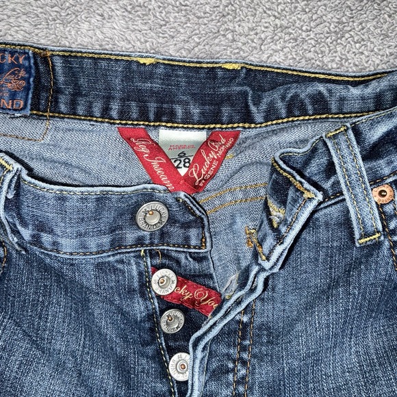 Lucky Brand Jeans Women's Size 6 / 28 R Blue Easy Rider Button Fly Made in USA - Picture 3 of 11